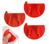 3 Pezzi di Righello Dita da Cucito Punti Uniformi, Mini Guida Punti a Pollice da 2/3/4 mm Kit Modelli Righello Dita per Cucito a Mano di Precisione e Strumento per Quilting (Rosso)