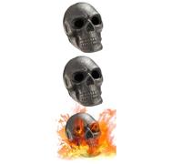 3 pezzi di rocce laviche a forma di teschio for braciere, teste di teschio for braciere, pietre for braciere a forma di teschio di Halloween