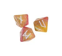 3 pezzi di rune mistiche dadi acrilici 8 facce tono poliedrico abbinato con simboli e accessori da tavolo portatili a doppio tono