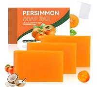 3 pezzi di sapone alla kaki per il controllo degli odori con estratto di tè verde, sapone deodorante fatto a mano per uomini e donne, sapone per la pulizia profonda del viso e del corpo (arancione