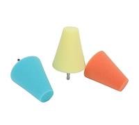 3 pezzi di set di spugne coniche per lucidatura, pad in schiuma per lucidatura, spugna a cono per ruote per auto, barche e motocicli, design affusolato con 3 livelli di durezza per