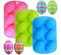 3 pezzi di stampi in silicone, maxin stampi in silicone a forma di uovo di Pasqua,stampi in silicone per cioccolato per caramelle, cioccolato, gelatina, fondente per decorazioni per torte