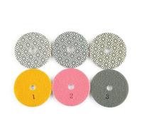 3 pezzi di tamponi lucidanti da 4 pollici 100 mm, diamantati asciutti/bagnati, 3 fasi, for granito, pietra, cemento, marmo, utensili abrasivi