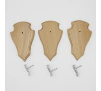 3 Pezzi Di Targhe Trophée Di Cervo Piccole Chiare AF 19 CM X 11 CM Con 3 Clip