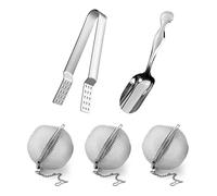 3 pezzi di tea maker, con cucchiaino da tè e bustina di tè clip, colino da tè, con gancio a catena, in acciaio inox sferica colino da tè, utilizzato per filtrare il tè e spezie