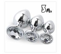 3 PEZZI DILDO ANALE PLUG SADOMASO SEX TOY intimo butt BONDAGE KIT trasparente