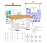 3 Pezzi Dispenser Detersivo Lavatrice, Contenitore Detersivo Polvere, con Coperchi Ermetici, Dosatore Detersivo Lavatrice per Bucato, 16 Etichette ＆ 2 Misurini, Barattolo per Bucato in Plastica