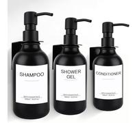 3 Pezzi Dispenser Per Shampoo E Balsamo - Dispenser Per Sapone Da Doccia Con Montaggio A Parete - Dispenser Sapone 500 ml,per Bagno Doccia Cucina Shampoo Balsamo Bagnoschiuma