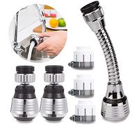 3 Pezzi Dispositivo Aeratore del Rubinetto, Rompigetto Cucina, Aeratore di Estensione, Testa Spruzzatore Filtro Universale, Prolunga Flessibile in Acciaio INOX