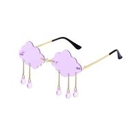 3 pezzi divertenti occhiali da sole discoteca for uomini e donne a forma di nuvola, con nappe, tonalità senza montatura Per Party(Purple)