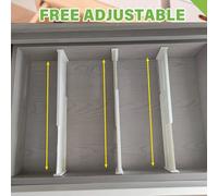 3 pezzi Divisori per cassetti regolabili ed espandibili | Organizer in plastica per la casa, armadio, sottoveste, calze, utensili e attrezzi, facili da installare, design e a sezione