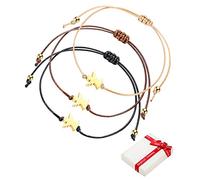 3 pezzi d'oro Angelo custode braccialetto fortunato set, BFF amicizia bracciali signore chiusura tessuto fortunato regalo per le ragazze adolescenti donne migliore amico battesimo comunione compleanno