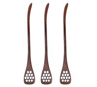 3 pezzi Dripper al mieles in legno, cucchiaio mieles Mieles che mescola i bastoncini agitati con intaglio riutilizzabili per barattolo Dispose Frizzle Wedding Party (Grande colore lacca)