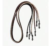 3 pezzi Eleganti cordini per occhiali, catenelle per occhiali da sole, in pelle PU intrecciata, cinturino sportivo (beige, nero, marrone), scelta regalo ideale Blocchi di colorePoliuretano