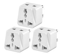 3 pezzi EU/UK/China to US Travel Adapter American Socket Plug Adapter Type-B per USA Canada Messico Thailandia Giamaica con Blocco di sicurezza (bianco)