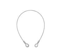 3 pezzi - EUROLITE Corda di Sicurezza in Acciaio 1000x6mm Argento con Redancia -