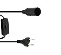 3 pezzi - EUROLITE Portalampada E14 con Cavo Alimentazione e Interruttore - Illu