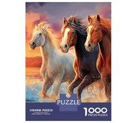 3 Pezzi Fantasy Horse Set Di Biancheria Da Letto Con Stampa 3D in Microfibra Con Chiusura A Strappo Two Horses at Coast Per Tutte Le Stagioni Per Ragazzi E Ragazze 38x26cm/1000pcs