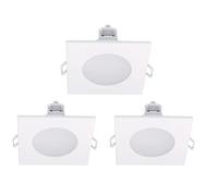 3 Pezzi Faretti Led da Incasso Quadrato, Dimmerabile Con Triac Dimmer, 220V 5W 550 Lumen, 90X90X37mm, Foro 70mm, Impermeabile IP65, Quick Connettore (Warm White 3000K, Bianco)