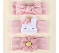 3 pezzi Fasce per capelli con fiocco e decorazione floreale per bambini, un tocco d'amore per San Valentino Tagli UnicaColore unicoTessuto