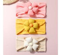 3 pezzi Fasce per capelli con fiori per neonati, adatte per uso quotidiano, misura per bambini da 0 a 2 anni Tagli UnicaColore unicoPoliammide
