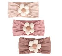 3 pezzi Fasce per fiori per neonati Fasce per capelli in nylon per neonate Fasce per capelli morbide Accessori per capelli per bambini appena nati