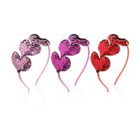 3 Pezzi Fasce Per La Testa A Forma Di Cuore, Fasce Di Paillettes, Fasce Graziose, Fasce Lucenti, Accessori Per Capelli Per Ragazze.