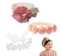 3 pezzi Fascia per capelli per neonata, fasce per capelli grossolani, floristici, fascia per capelli, per bambini, bambini, bambini, bambini, bambini, feste, accessori per fotografia (3 colori)