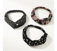3 pezzi Fascia per capelli semplice e floreale da donna, accessori per capelli in tessuto adatti per uso quotidiano e festivo, turbante, fascia assorbente Tagli UnicaGeometrico,Colore unico,PiantePoli