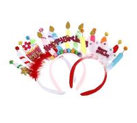 3 Pezzi Fascia per Chioma Torta e Candela, Stoffa, Cartone | Accessorio Riutilizzabile e Confortevole, Non Graffia la Pelle, per Foto, Feste, Costumi e Planner Stile Casuale