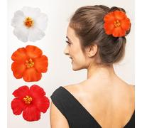 3 Pezzi Fermaglio per Chioma Hawaiani a Fiore EVA Antiscivolo | Tre Pezzi, Uso Quotidiano e Servizi Fotografici, per Trecce e Code, Stile Tropicale Elegante