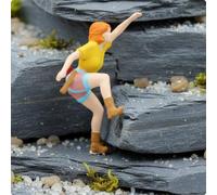 3 Pezzi Figura Arrampicata Roccia 1:64 Micro Paesaggio Alpinista in Miniatura