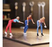 3 Pezzi Figurine Lavaggio Auto Dettagli Fini Personaggi in Resina in Scala 1:64