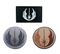 3 Pezzi Film Ordine Jedi Cavaliere Jedi Gancio e Anello Ricamato Toppa Patch per Cappotto Cappellini Zaino Viaggio Spalla Cyclist Viaggi All'esterno Tattico Militare Raccolta