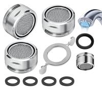 3 pezzi Filtro Acqua Rubinetto,M24 Aeratore Rubinetto Cucina,Rompigetto Rubinetto Filtro Rubinetto con 3 Guarnizioni e 1 Chiave Cromata,Filtri Rubinetti Lavandino a Risparmio Idrico per Bagni e Cucine