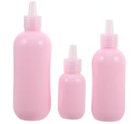 3 Pezzi Flaconi Comprimibili per Detergenti e Bagnoschiuma | Plastica, Design a Perdite, Formato Compatto, Rosa, per Viaggi e Trasferte di Lavoro
