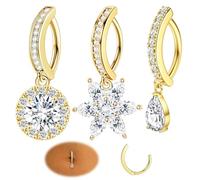 3 Pezzi Floating Navel Piercing Ombelico Oro Piercing Ombelico Acciaio Chirurgico Oro Diversi Modelli Disponibili Resistente All'ossidazione E Allo Scolorimento Comodo Indossare Materiali Alta Qualità