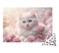 3 Pezzi Fluffy White Cat Set Di Biancheria Da Letto Stampa 3d Morbida Microfibra Con Chiusura A Strappo Romantic Floral Art Style Per Tutte Le Stagioni Per Ragazzi E Ragazze 70x50cm/1000pcs