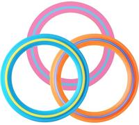 3 pezzi Flying Ring Premium, Anelli da Lancio per Giochi Esterni e da Spiaggia, Ideale per Bambini e Adulti (Giallo, Arancione e Rosa)