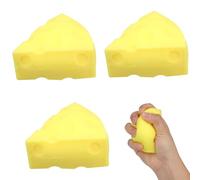 3 Pezzi Formaggio da Spremere, Formaggio Morbido da Spremere Realistico e Divertente Pizzica il Cibo a Lento Rimbalzo per Ufficio Scuola Casa Decorazione Regalo per Adulti
