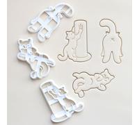 3 Pezzi Formine Biscotti Gatto, Stampini Biscotti Katze, 3D Stampi per Biscotti Katze, Tagliabiscotti Tema Gatto per Decorazioni in Fondente, Dolci di Pasticceria