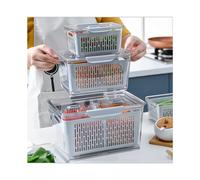 3 Pezzi Frigo Storage Box Contenitore Porta Vassoio Set Frutta Verdura