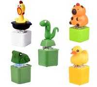 3 Pezzi Frog Antistress Keychain, Fidget Toys Tastiera Giocattolo Lucertola, Anatra con Suono e Luce, Allevia Ansia e Stress, Adulti, Ragazzi e Ragazze (E)
