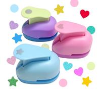 3 Pezzi Fustellatrice per Carta Fustellatrice Perforatrice Decorativa,Perforatrice Cerchio,Stella, Cuore per Scrapbooking Fai da Te Pittura Decorativa Segnalibri Biglietti D'Auguri Album Artigianato