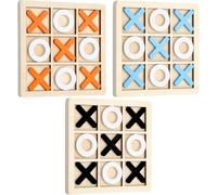 3 Pezzi Gadget Compleanno Bambini, Mini Puzzle Bambini in Legno Tic Tac Toe Board Tavolo Da Gioco Del Tris in Legno Xo Regalini Fine Festa Invitati per Feste Famiglia Giochini
