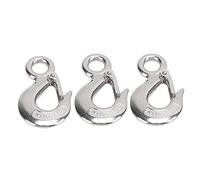 3 pezzi Gancio a Slittamento per Occhi con Chiusura di Sicurezza, Gancio a Slittamento in Acciaio Inox per Sollevamento con Occhielli, Gancio a Slittamento Lucido di Grado Marittim (0.Piccola)