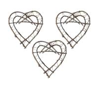 3 Pezzi Ghirlanda a Doppio Cuore in Vite, Decorazione Rustica | Base per Bricolage, Colore Caffè, Forma a Cuore, Adatta a Casa e Vetrina, Stile Rustico