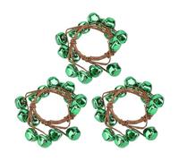 3 Pezzi Ghirlanda Jingle Bell Piccolo Ciondolo Natalizio Ornamento Porta in Ferro Artigianale Adatta per la Decorazione Domestica in Stile Classico (GREEN)