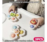3 pezzi Giocattoli a ventosa rotanti a forma di petalo cartoni animati - Gioco interattivo, giocattoli sensoriali per il bagno e la finestra per bambini 3 pezzi,1 pezzo di stile casualeABS
