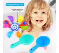 3 pezzi Giocattoli d'acqua a mulino a vento arcobaleno per bambini, accessori divertenti per il bagno e per uso esterno per neonati e bambini piccoli, con parti di colore casuale Tagli UnicaABS